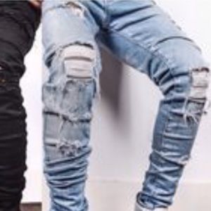 Men distress jeans custom hand made (👑I.N.K)